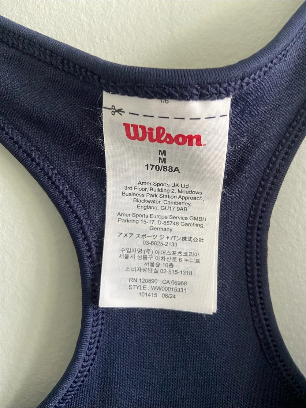 Wilson Navy Ribbed Racerback Crop Sports Bra and Pleated Skirt Set - Picture 3 of 11